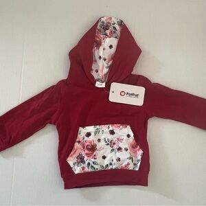 PatPat Red Floral Kids Hoodie, BRAND NEW WITH TAG, size 0-3 months